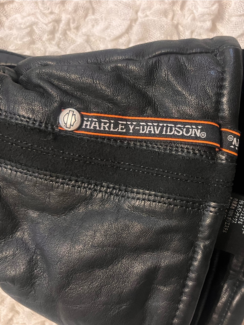 Harley-Davidson Gage Gauntlet Black Leather Riding Gloves - Picture 5 of 6